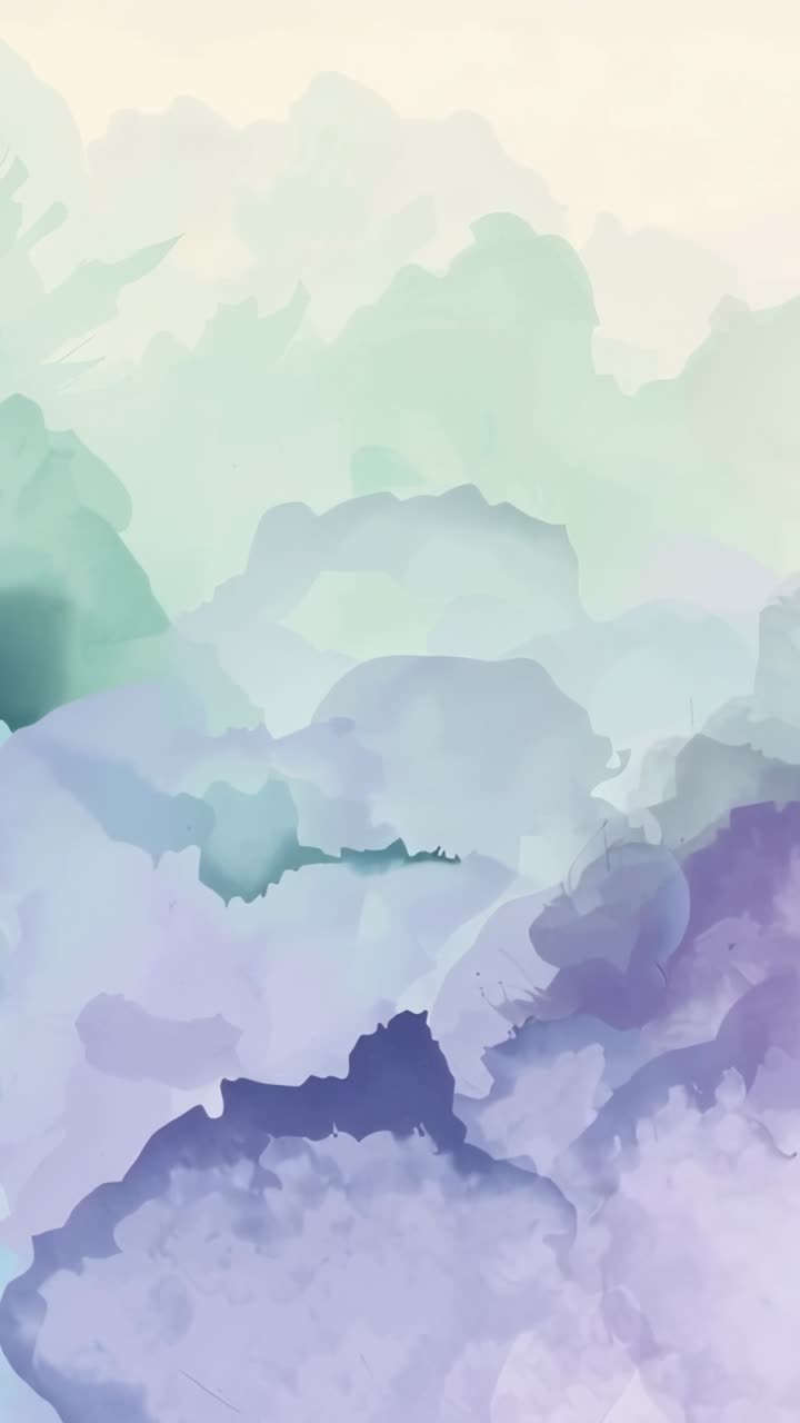 Video verticale: Cornici che si spostano, una velatura di pittura che fluttua sulla carta, mostrando i segni del pennello che rivelano una mescolanza.