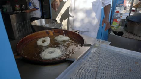 tunisian donut freshly cook on the stall food found at the street