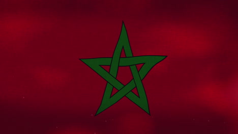 la bandera nacional de marruecos ondeando