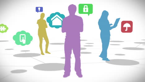 Casual-people-standing-on-connecting-lines-with-app-icons