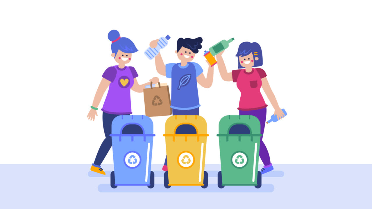 Recycling and waste management illustration