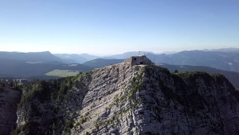 Aerial-panoramic-view-of-Cima-Vezzena,-also-called-Pizzo-di-Levico-in-Trento,-Italy