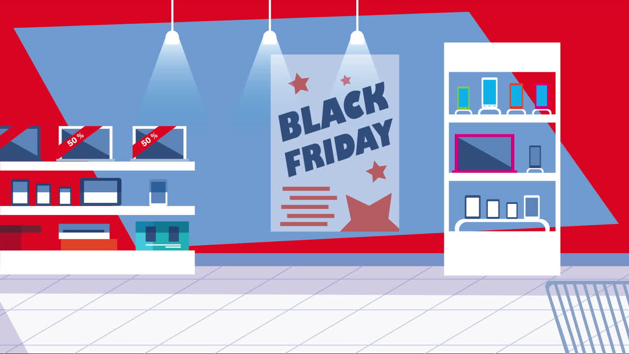 donna che compra elettronica il venerdì nero