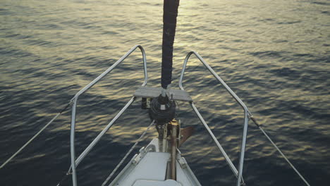 boat bow view at sunrise/sunset