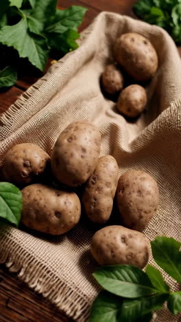 potatoes on burlap