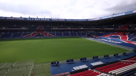 empty parc des princes stadium, home of paris saint-germain