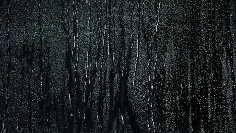 droplets of water on black glass running down