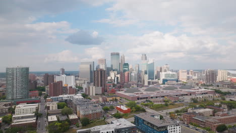 minneapolis skyline in minnessota during the day, aerial