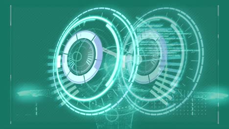 animation of scope scanning over digital human model on green background