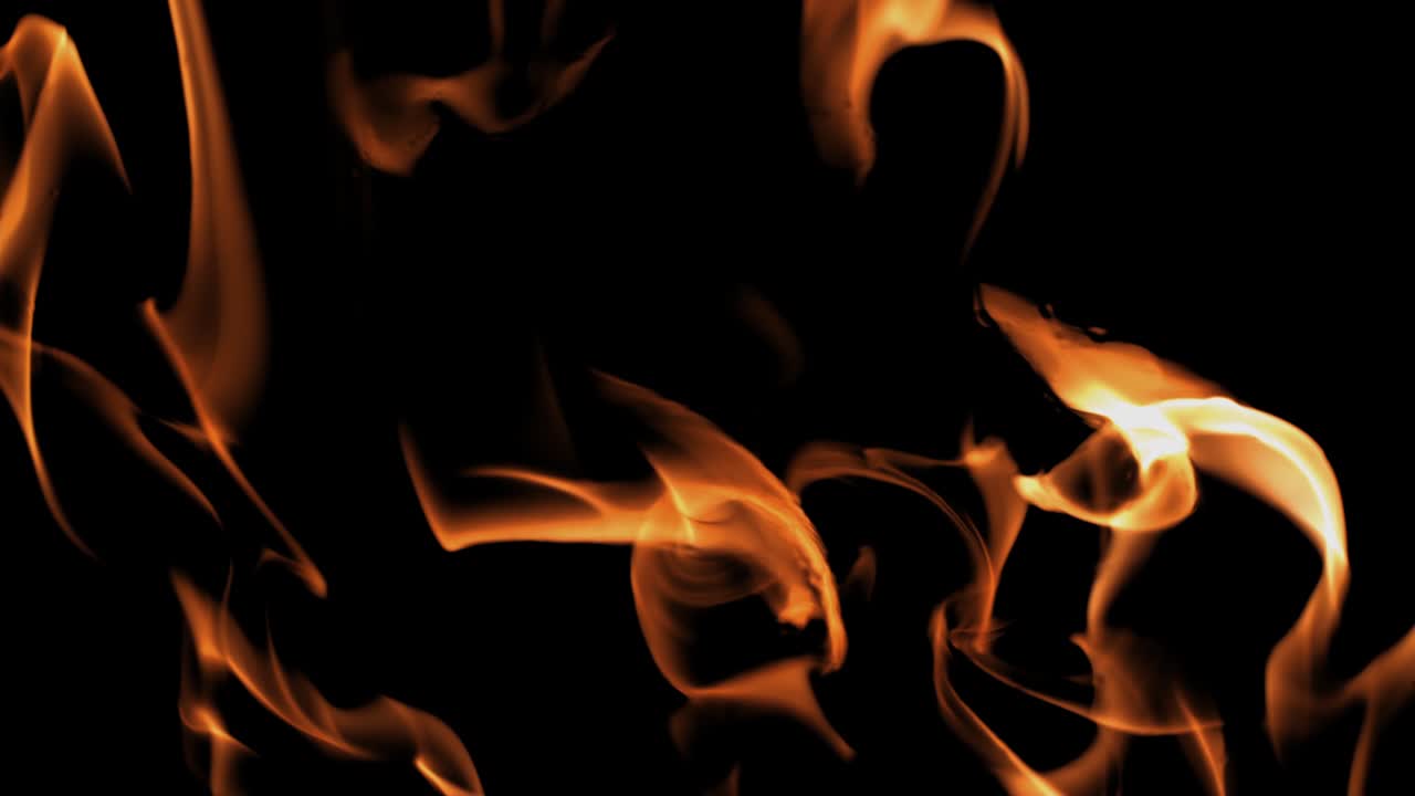 Slow motion Fire explosion from Left Side with Real Flame isolated on Black Background 4K Video Element