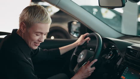 woman driving a car
