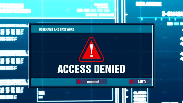Access Denied Warning Notification on Digital System Security Alert on Computer Screen