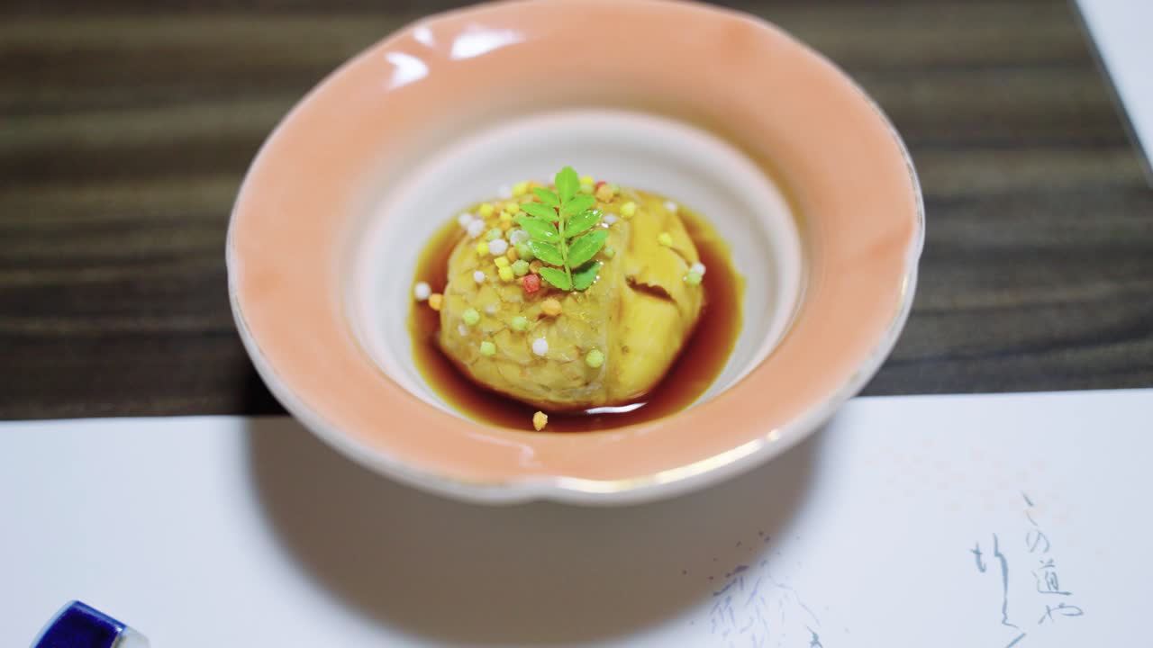 Japanese Sea Bream Appetizer in Kaiseki Banquet Course, Revealing Dish