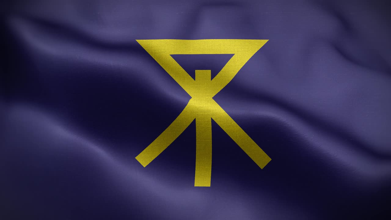 la bandera japonesa de osaka el fondo del bucle 4k