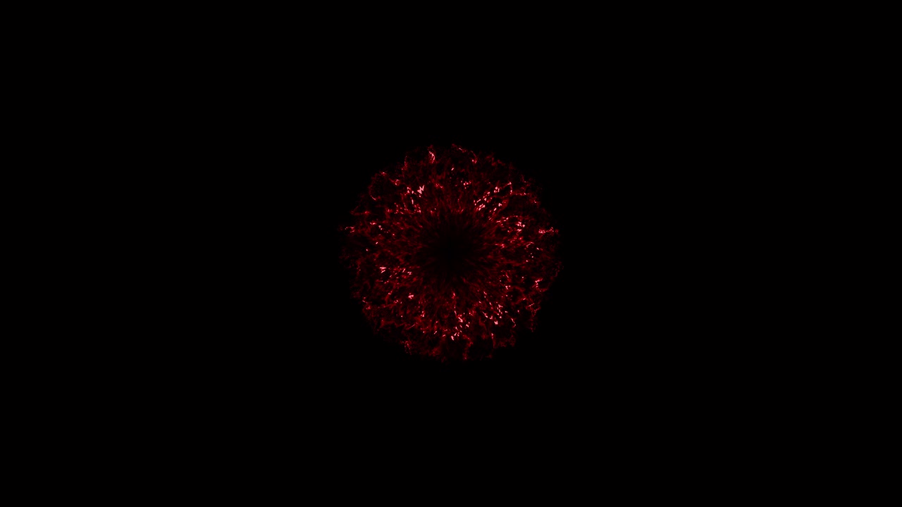 A futuristic red energy sphere pulses and emits a powerful shockwave. Abstract animation for technology, sci-fi, or danger concepts. Seamless loop