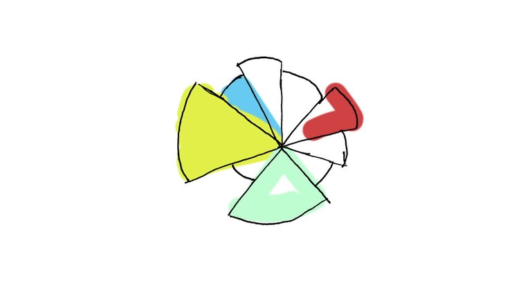 Animation of abstract colourful pie chart