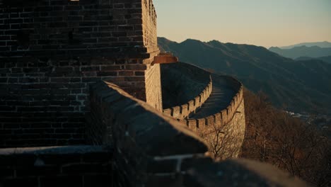 shot of china wall in setting sun