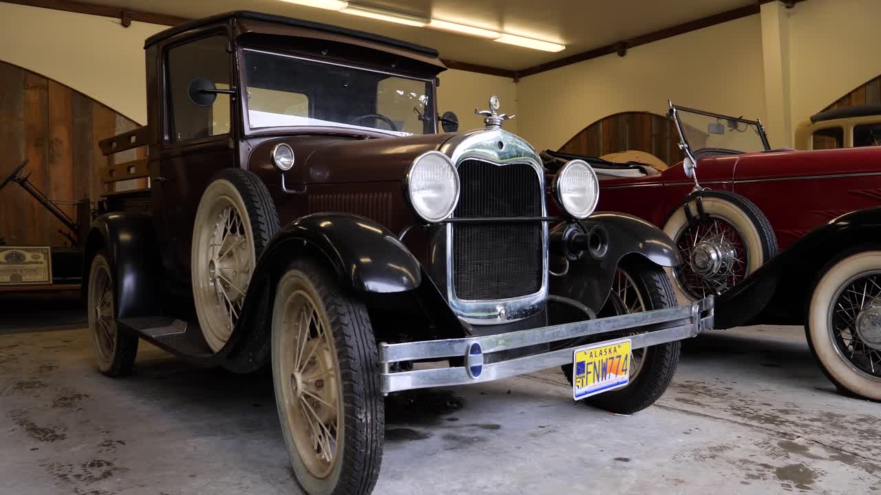 Retro Car Museum at Potlatch Totem Park and Museum in Ketchikan, Alaska.