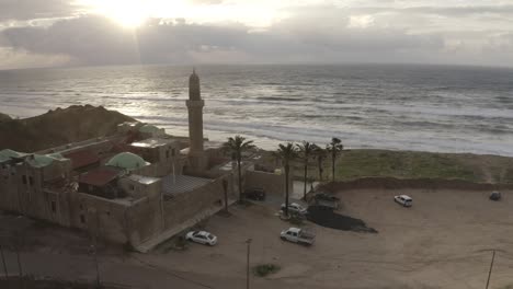 aerial view over sidna ali mosque, israel