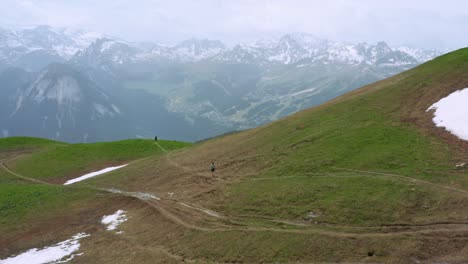 hill running near chamonix-mont-blanc in auvergne-rhone-alpes region, france