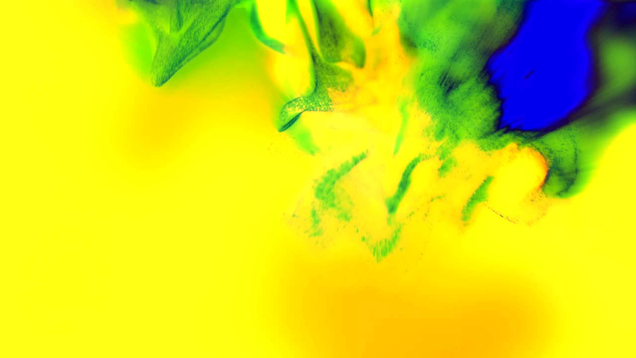 Smukke partikler på gul baggrund, 3D-animation, loopende