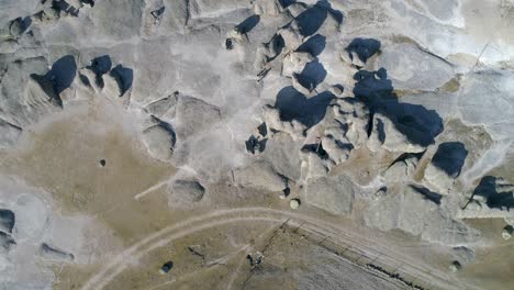 toma aérea cenital el valle de las ranas, región de las barrancas del cobre, chihuahua