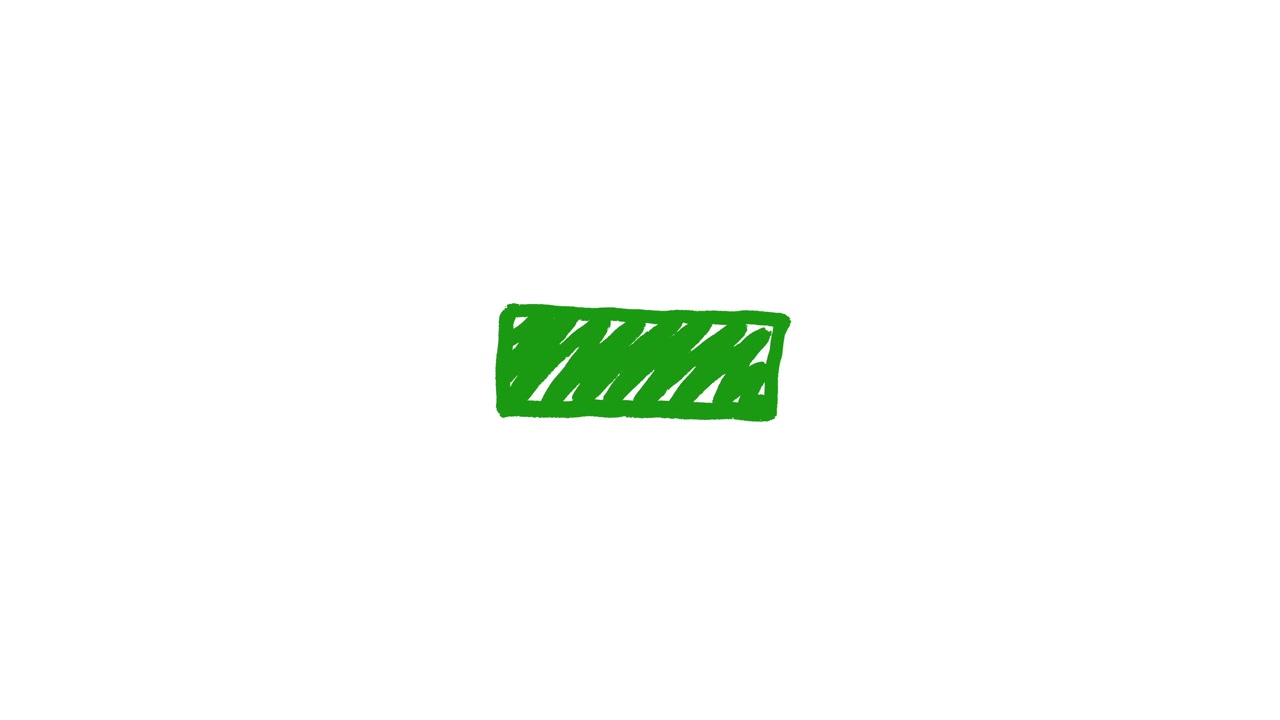 Animação de Retângulo Verde Desenhado à Mão em Fundo Branco