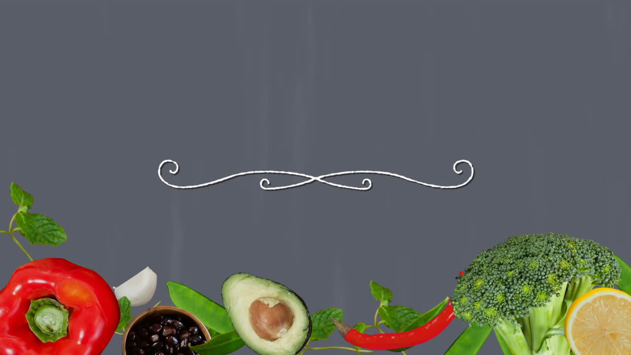 유기농 건강식품의 디지털로 생성된 비디오