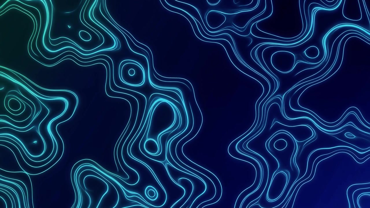 Dynamic Abstract Background with Glowing Blue and Green Contour Lines