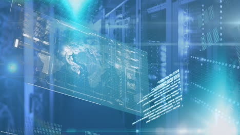 animation of data processing and digital information flowing