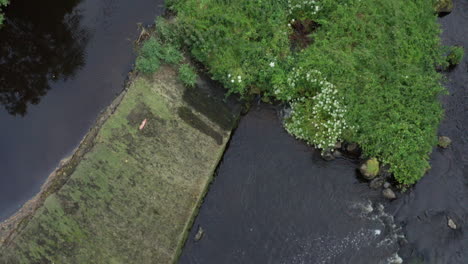 Aerial-shot-of-river-or-waterway-nature-landscape