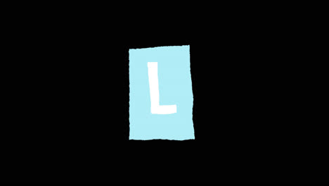 light blue letter l