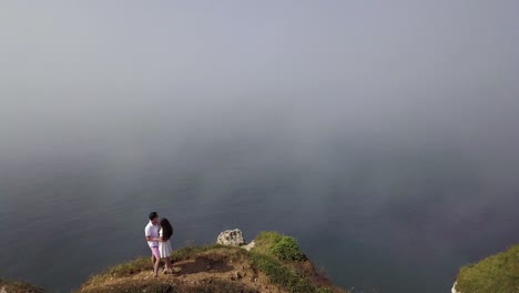 vista aérea de densa niebla