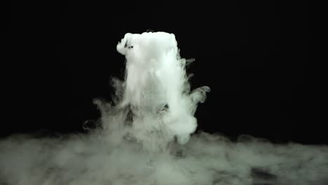drink in glass of champagne with the effect of dry ice