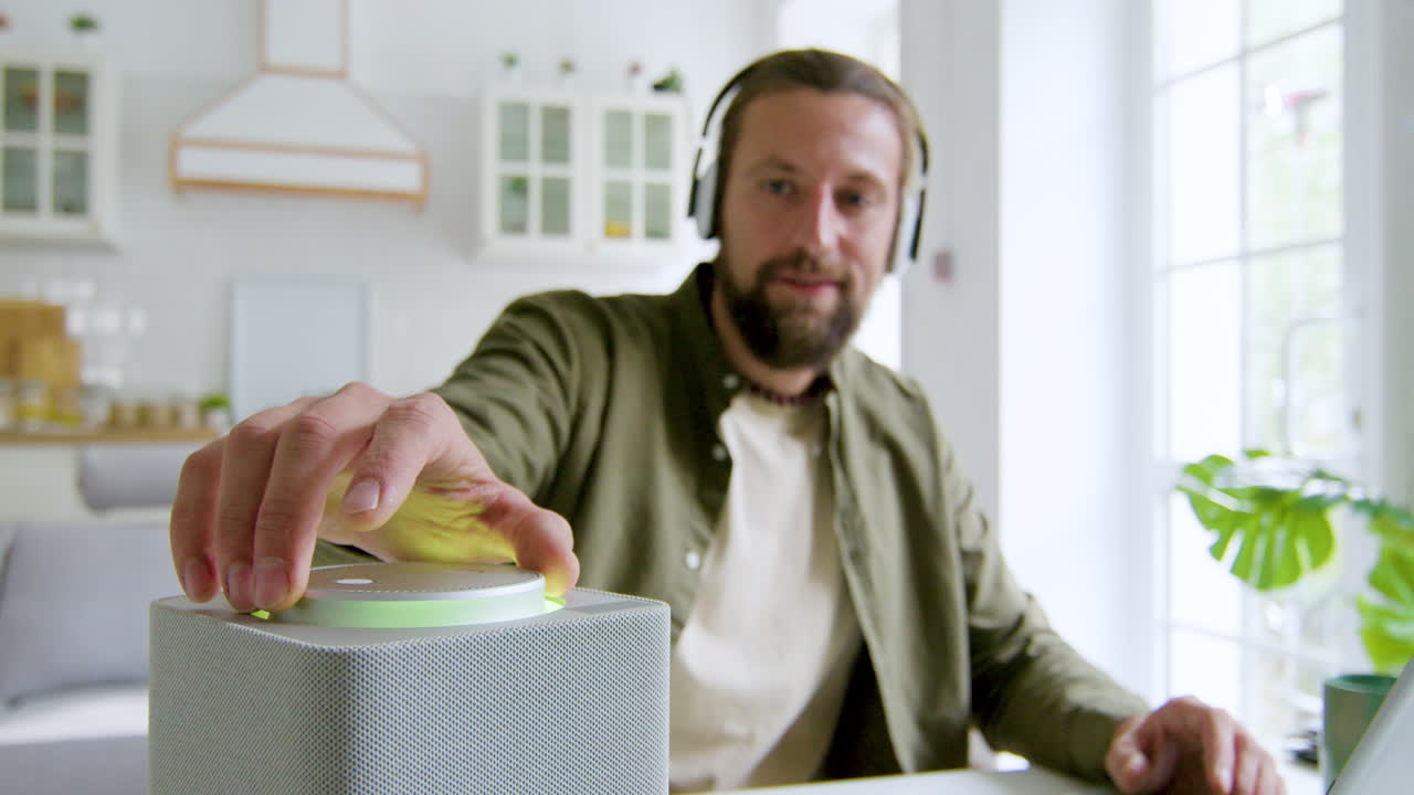 Man sitting at desk in the living room