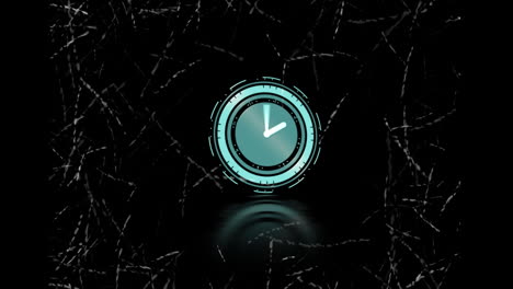 animación de reloj moviéndose rápido y reloj moviéndose rápido sobre fondo negro
