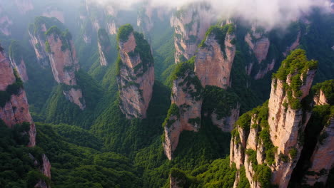 misty mountain peaks of zhangjiajie national forest park
