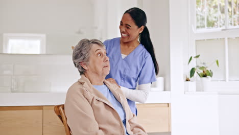 hair, brush and nurse with senior woman