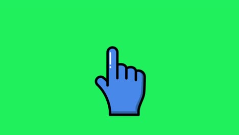 animation blue mouse cursor isolate on green background.