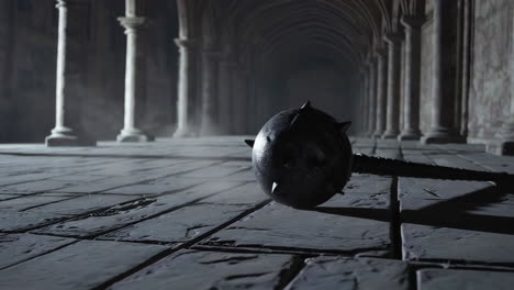 medieval dungeon corridor with mace