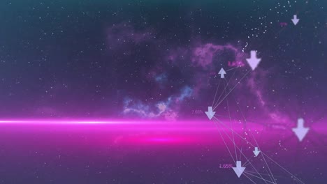 animation of network of connections over light trails