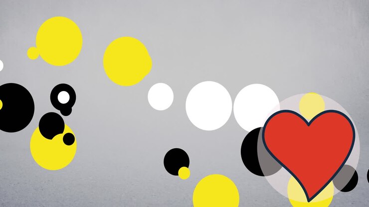 Animazione di cuore su puntini colorati