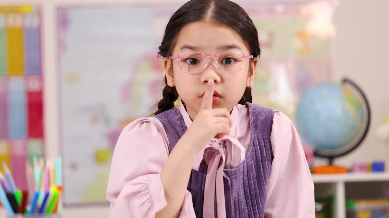 A young student in a classroom