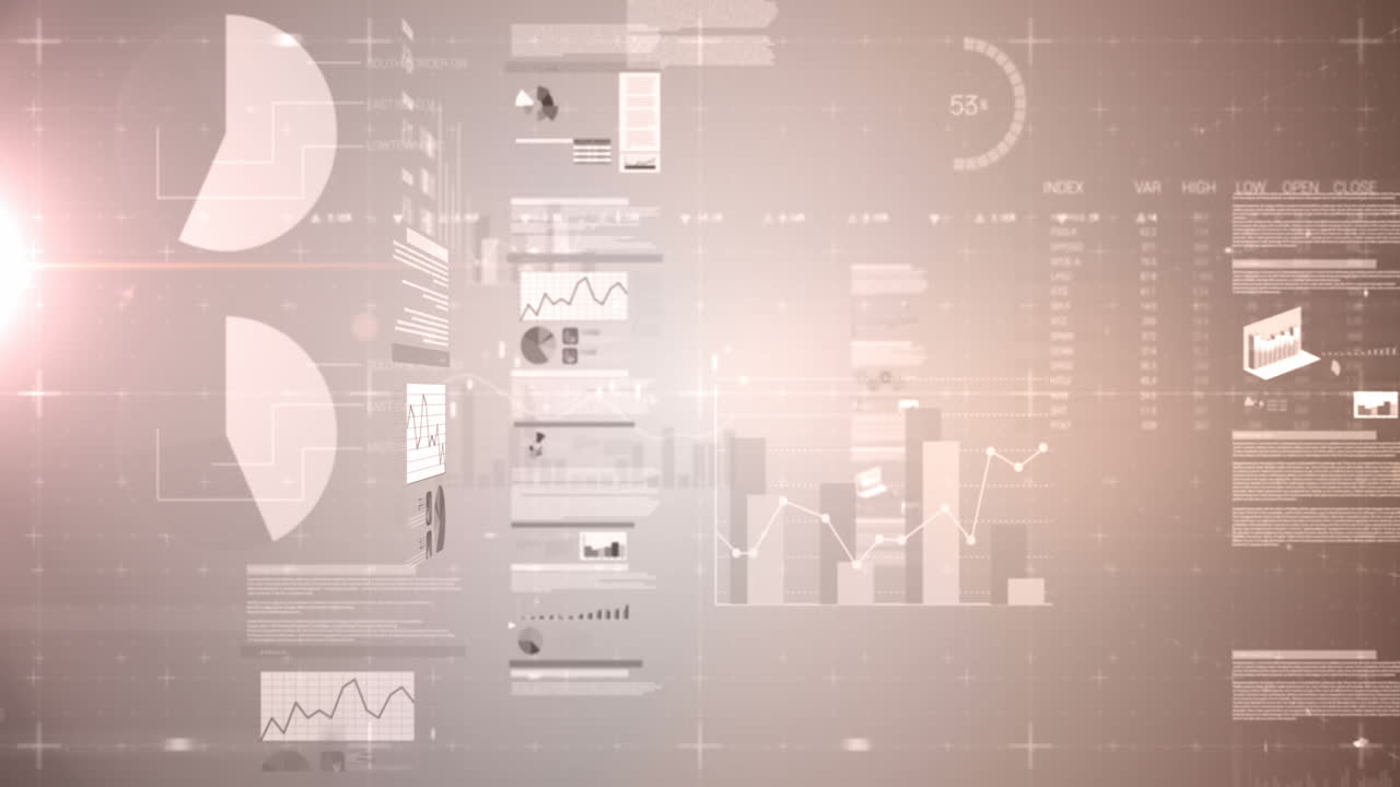 Digital composite of financial charts 4k