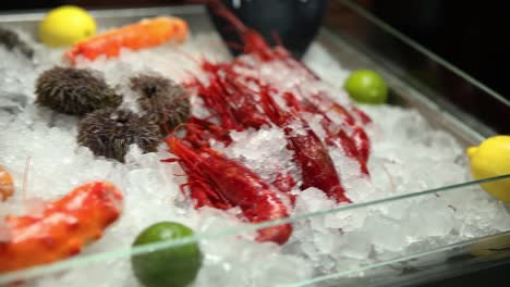 fresh seafood display