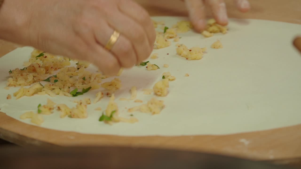 Preparing a Stuffed Flatbread
