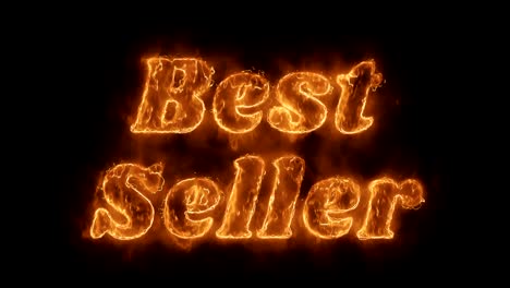 best seller word hot animated burning realistic fire flame loop.