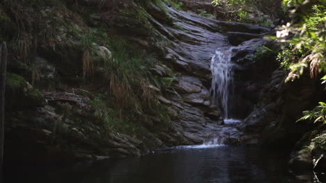 Slow-flowing-waterfall,-Jubilee-Creek-Knysna-Forest