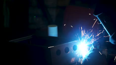 welding process in industrial setting