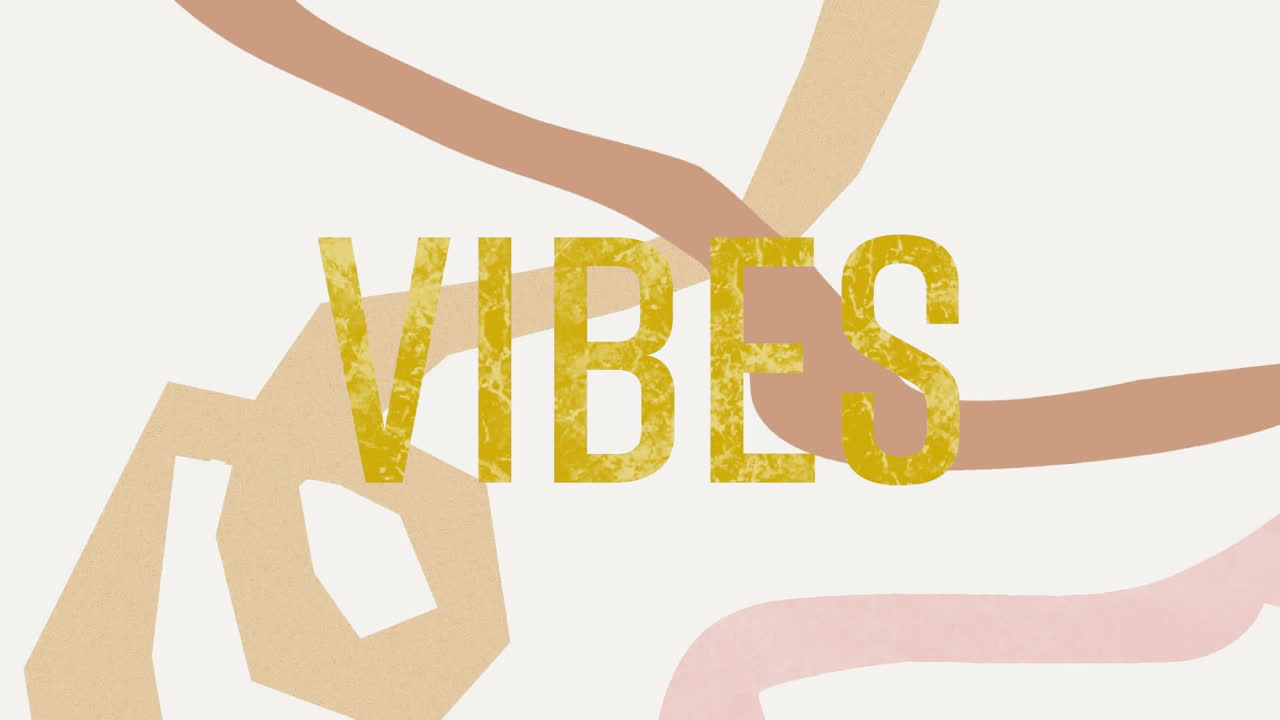 animación de vibraciones de texto en un fondo colorido